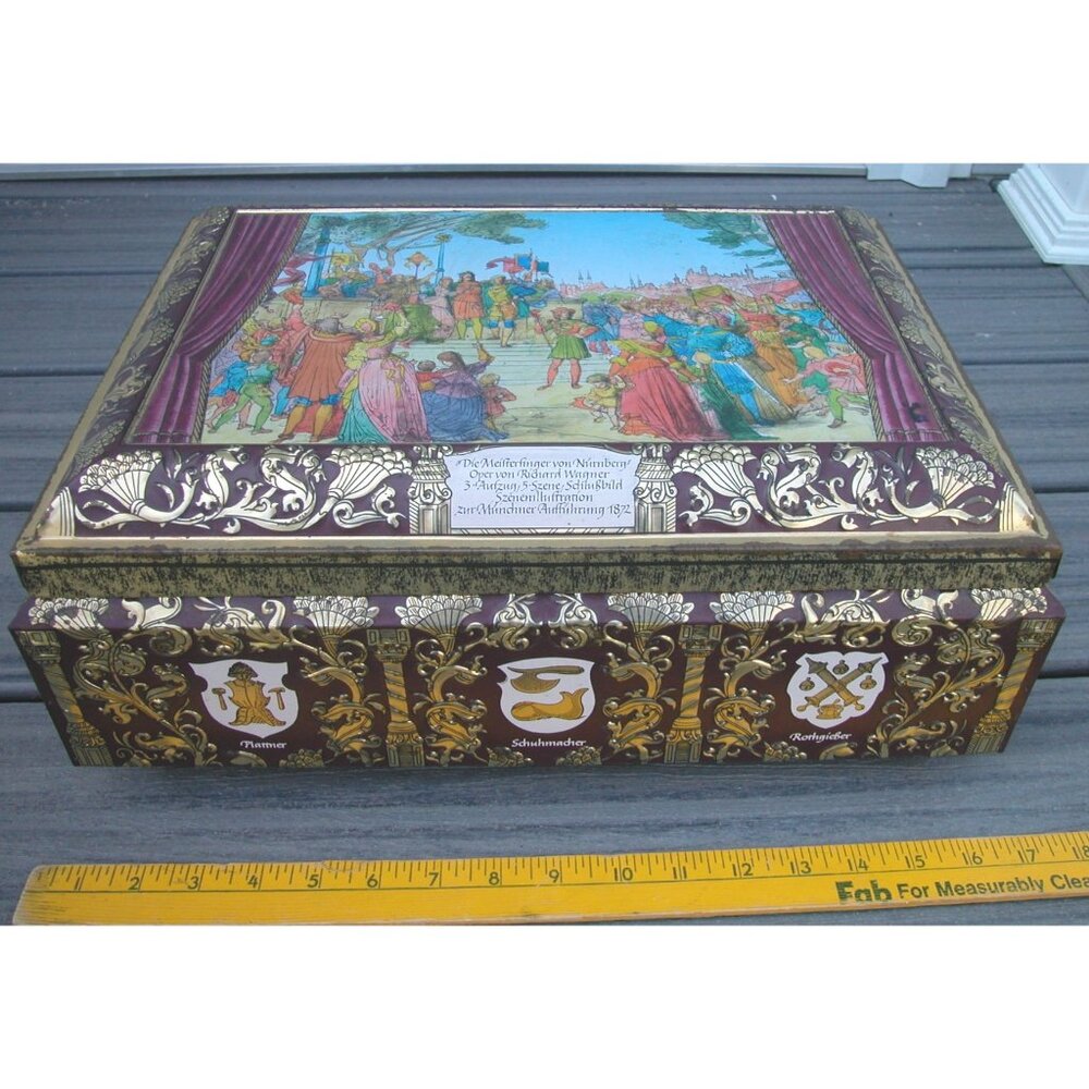 Vintage 1991 Otto Smidt West Germany Hinged Metal Cookie Box/Container